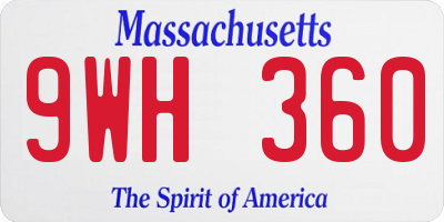 MA license plate 9WH360