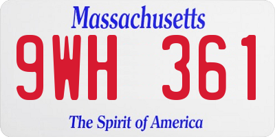 MA license plate 9WH361