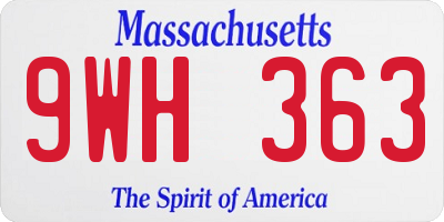 MA license plate 9WH363