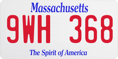 MA license plate 9WH368