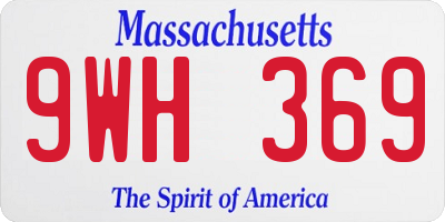 MA license plate 9WH369