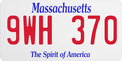 MA license plate 9WH370