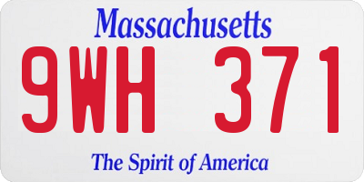 MA license plate 9WH371