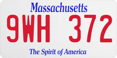 MA license plate 9WH372