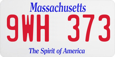 MA license plate 9WH373