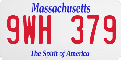 MA license plate 9WH379