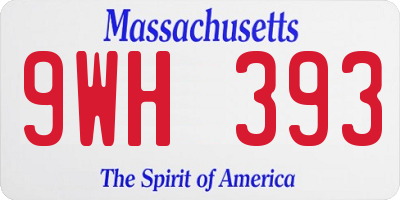 MA license plate 9WH393
