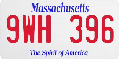 MA license plate 9WH396