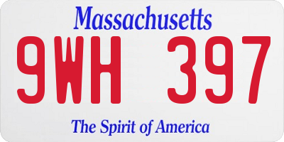 MA license plate 9WH397