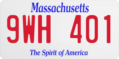 MA license plate 9WH401