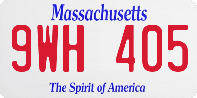 MA license plate 9WH405