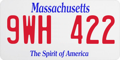 MA license plate 9WH422