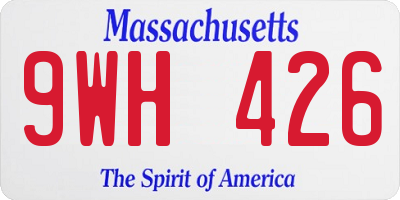 MA license plate 9WH426