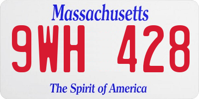 MA license plate 9WH428