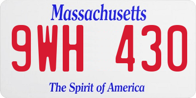 MA license plate 9WH430