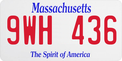 MA license plate 9WH436