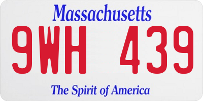 MA license plate 9WH439
