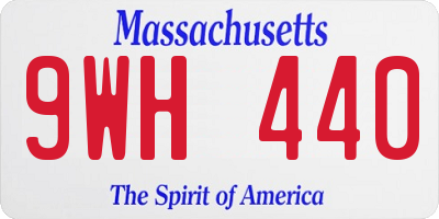 MA license plate 9WH440