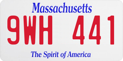 MA license plate 9WH441