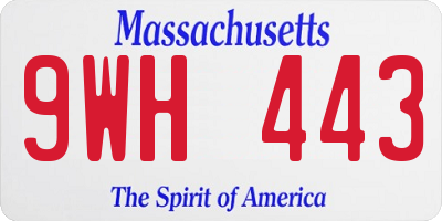 MA license plate 9WH443