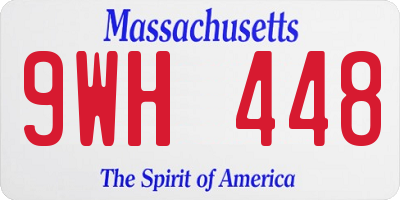 MA license plate 9WH448
