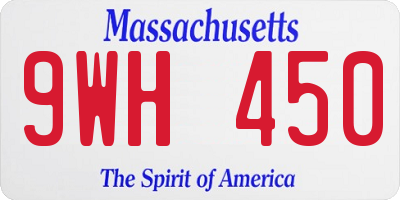 MA license plate 9WH450