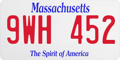 MA license plate 9WH452