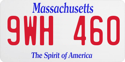 MA license plate 9WH460