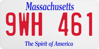 MA license plate 9WH461