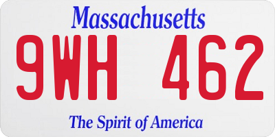 MA license plate 9WH462