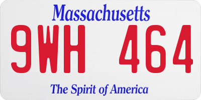 MA license plate 9WH464