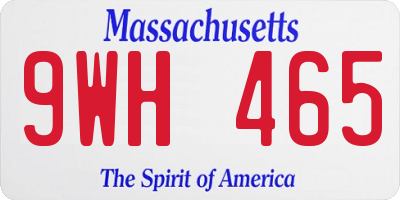 MA license plate 9WH465