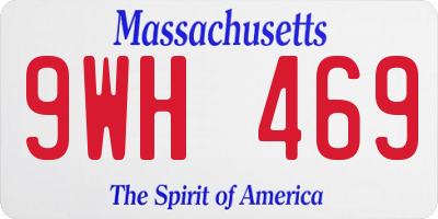 MA license plate 9WH469