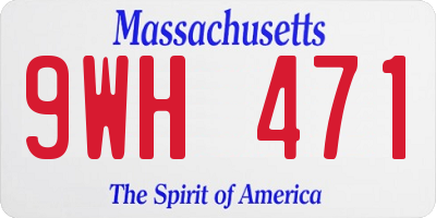 MA license plate 9WH471