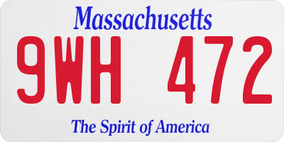 MA license plate 9WH472