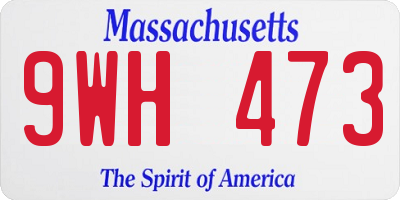 MA license plate 9WH473