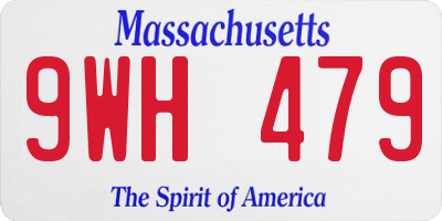 MA license plate 9WH479