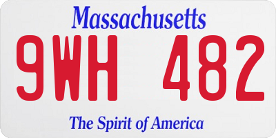 MA license plate 9WH482