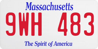 MA license plate 9WH483