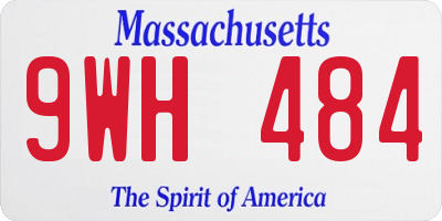 MA license plate 9WH484