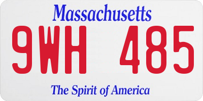 MA license plate 9WH485