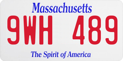 MA license plate 9WH489