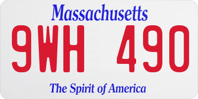MA license plate 9WH490