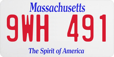 MA license plate 9WH491