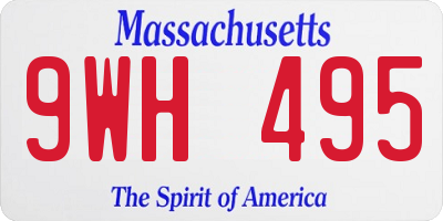 MA license plate 9WH495