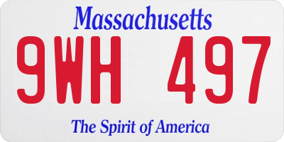 MA license plate 9WH497
