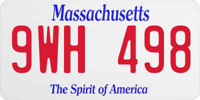 MA license plate 9WH498