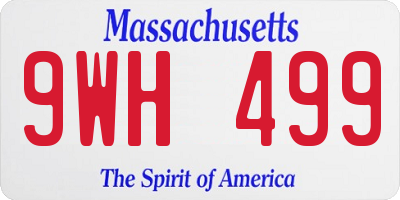MA license plate 9WH499