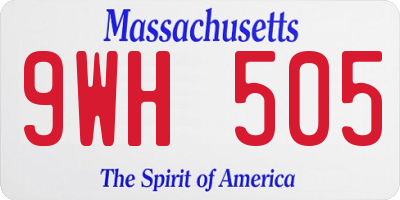 MA license plate 9WH505