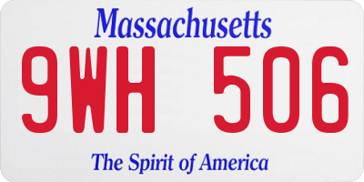 MA license plate 9WH506